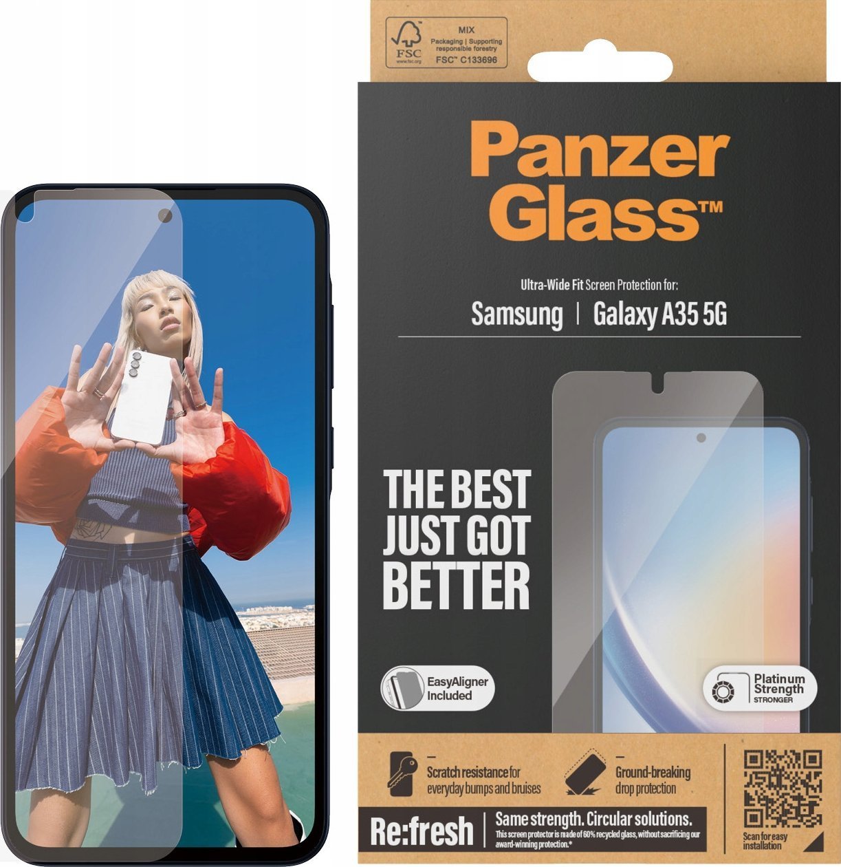 PanzerGlass PanzerGlass Ultra-Wide Fit Sam A35 5G A356 Screen Protection Easy Aligner Included 7357