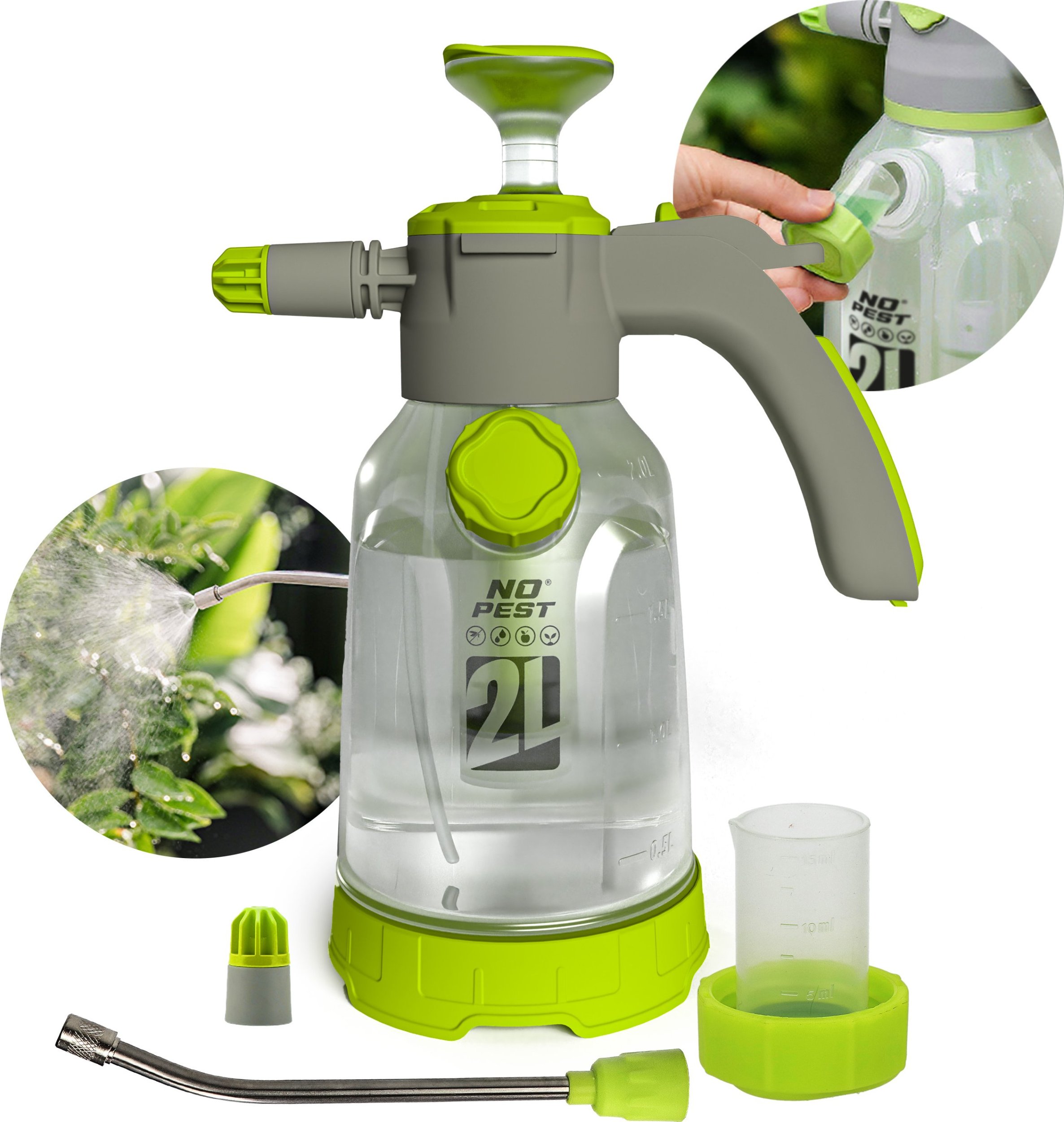 Opryskiwacz Ciśnieniowy Ręczny z Miarką do Odmierzania Oprysku 2L Spryskiwacz do Oprysków Wysoka Jakość