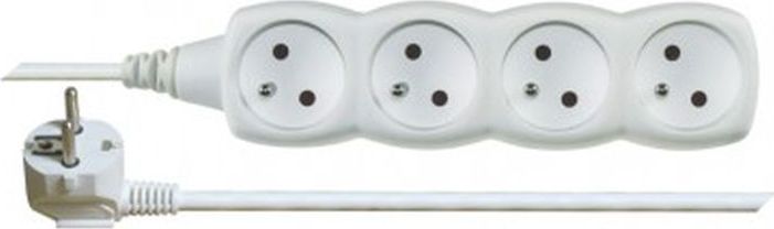 Emos Przedłużacz 4-gniazda z/u 2m /H05VV-F 3G1/ biały P0412
