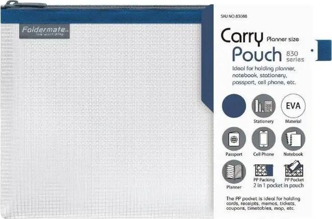 Torebka na zamek 24x17cm Mesh Eva niebieska