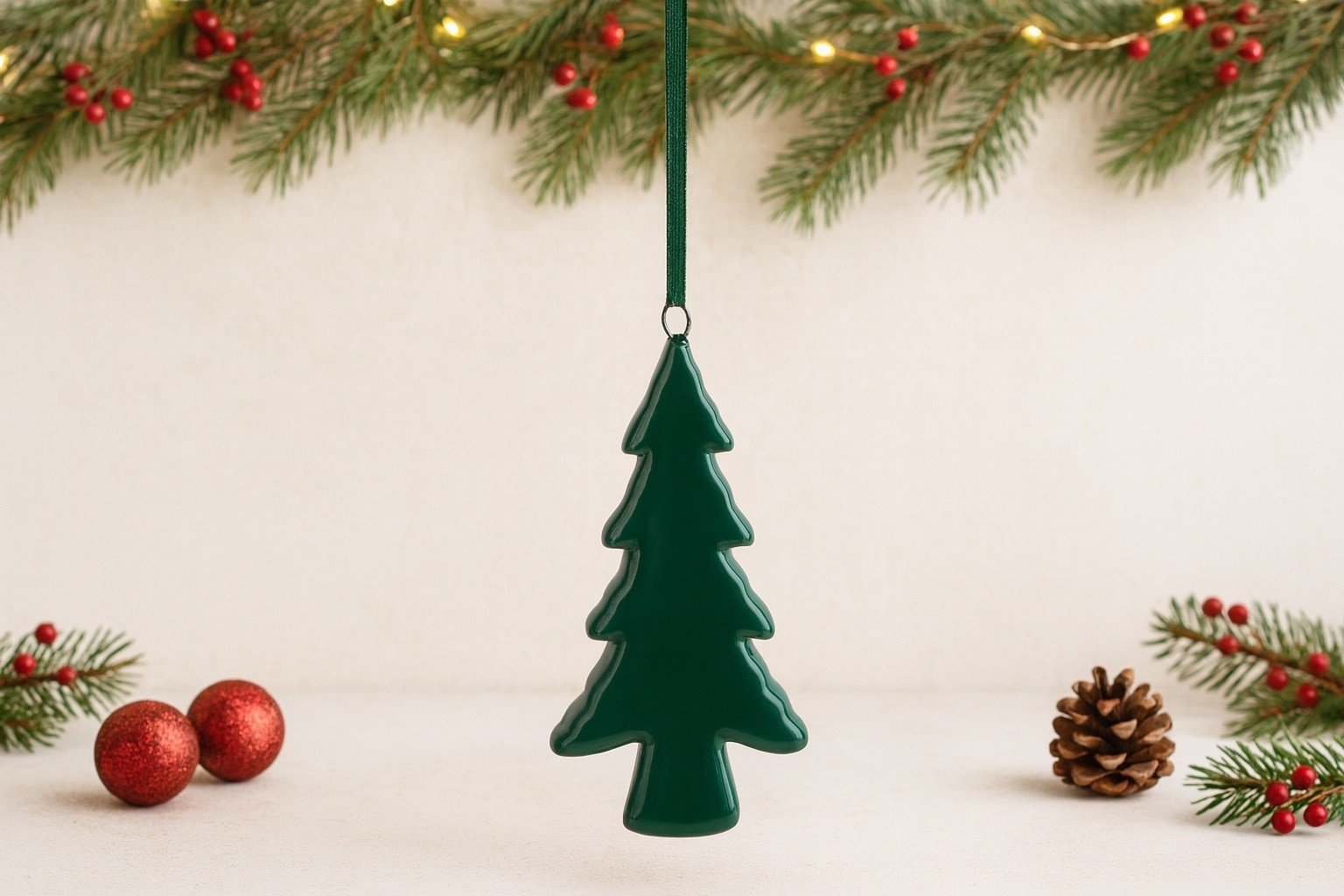 Zawieszka ceramiczna choinka zielona 87108