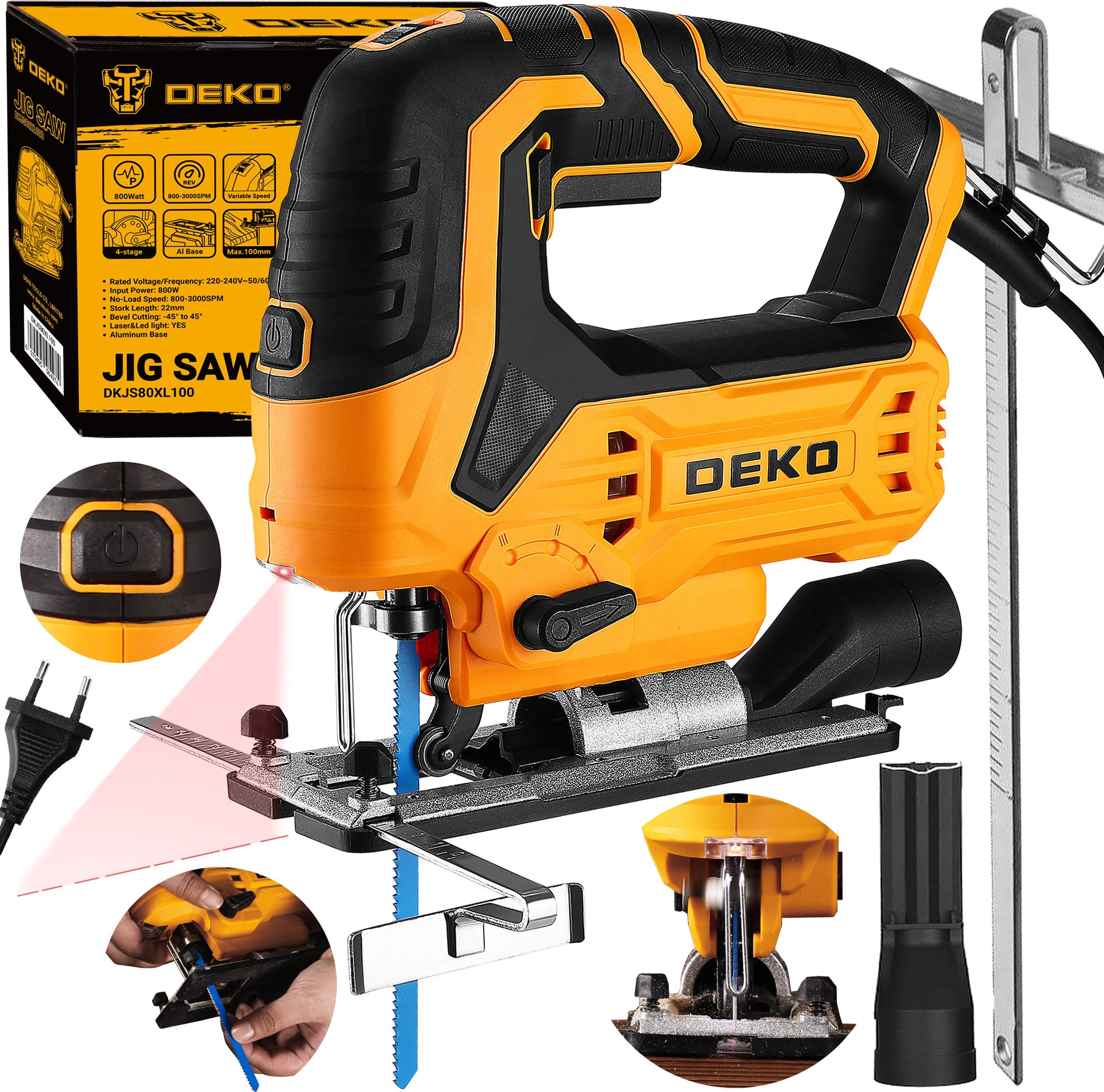 Wyrzynarka Deko DEKO DKJS80XL100 Wyrzynarka Przecinarka Piła Do Drewna Metalu Industrial 800W Mocna