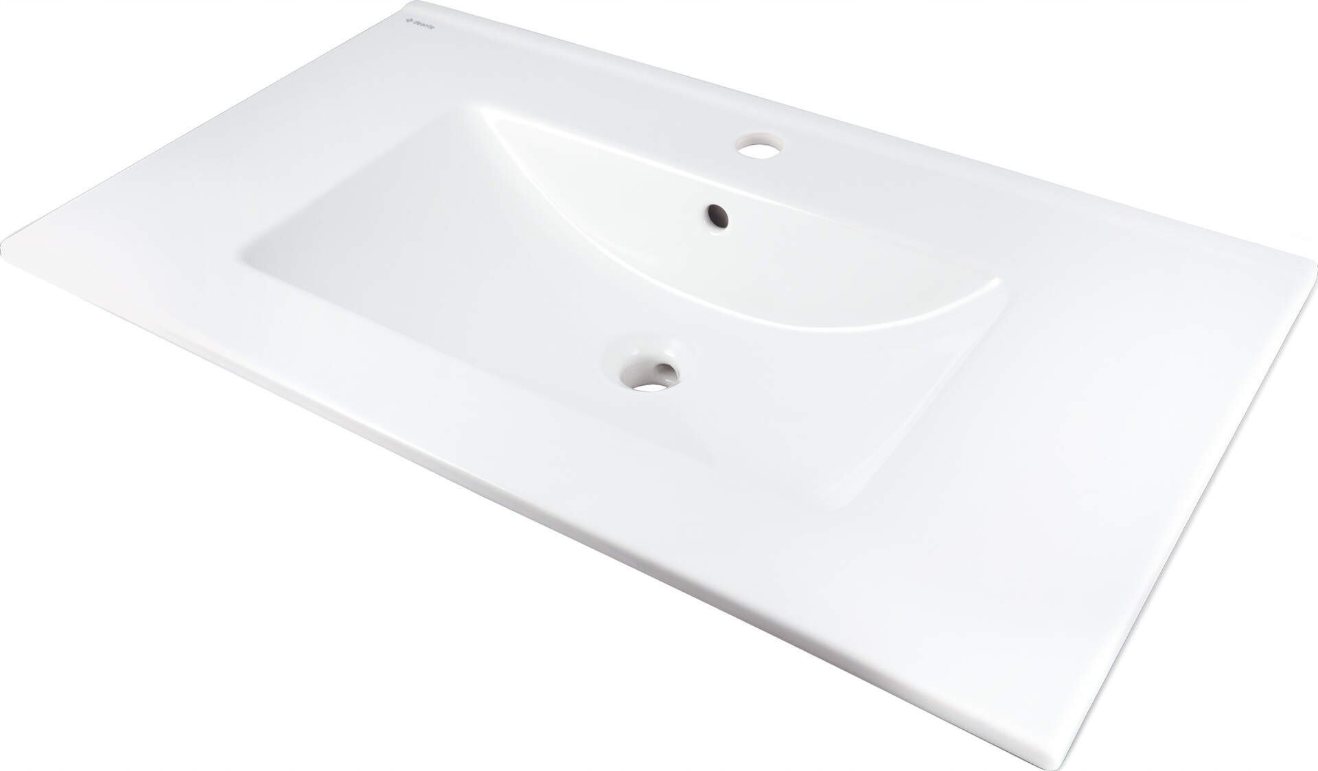 Umywalka ceramiczna wpuszczana z miejscem na baterię