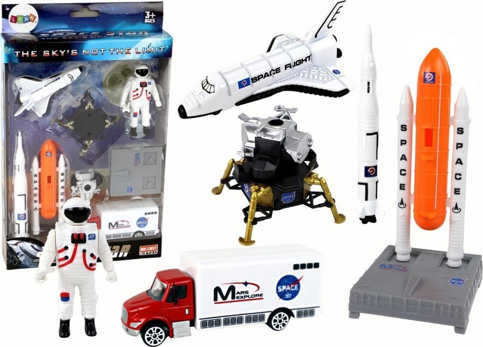 Figurka LeanToys Zestaw Figurek Kosmos Statek Kosmiczny 8 Elementów