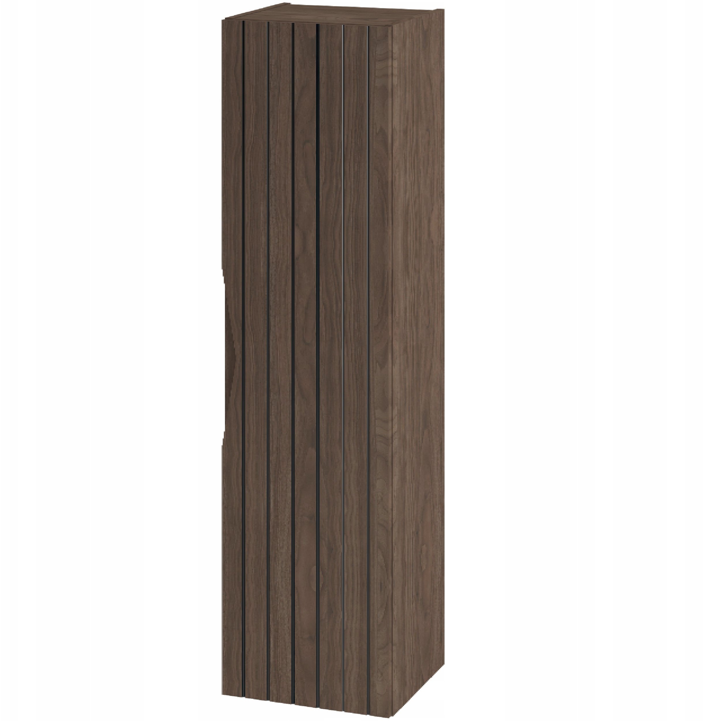 Wysoki słupek łazienkowy STELLA-03 ryflowany front DĄB ORZECH