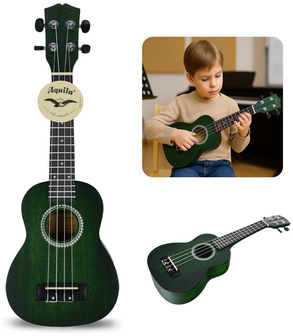 Ukulele sopranowe 21" HRF21 zielone struny Aquila Golden Guitar one size