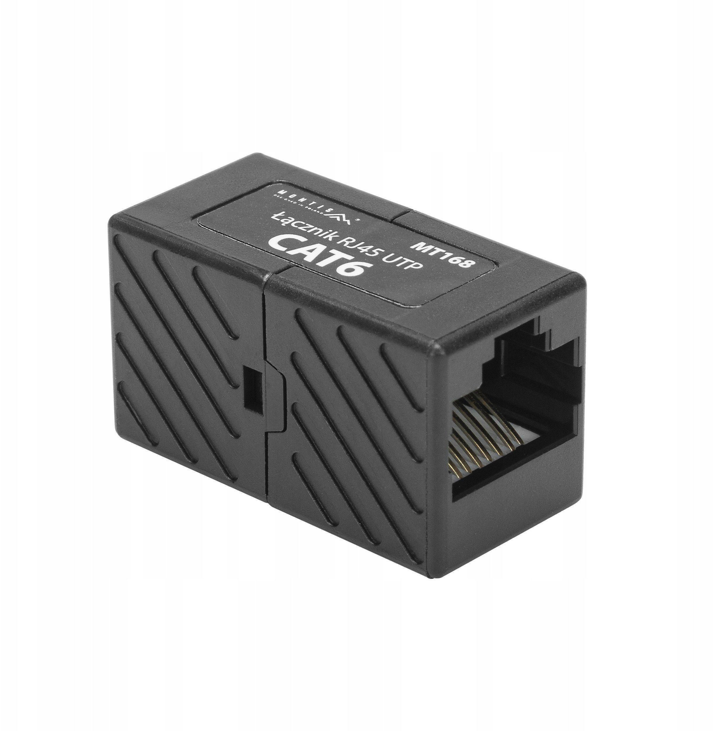 Łącznik RJ45 UTP Cat. 6 czarny Montis MT168