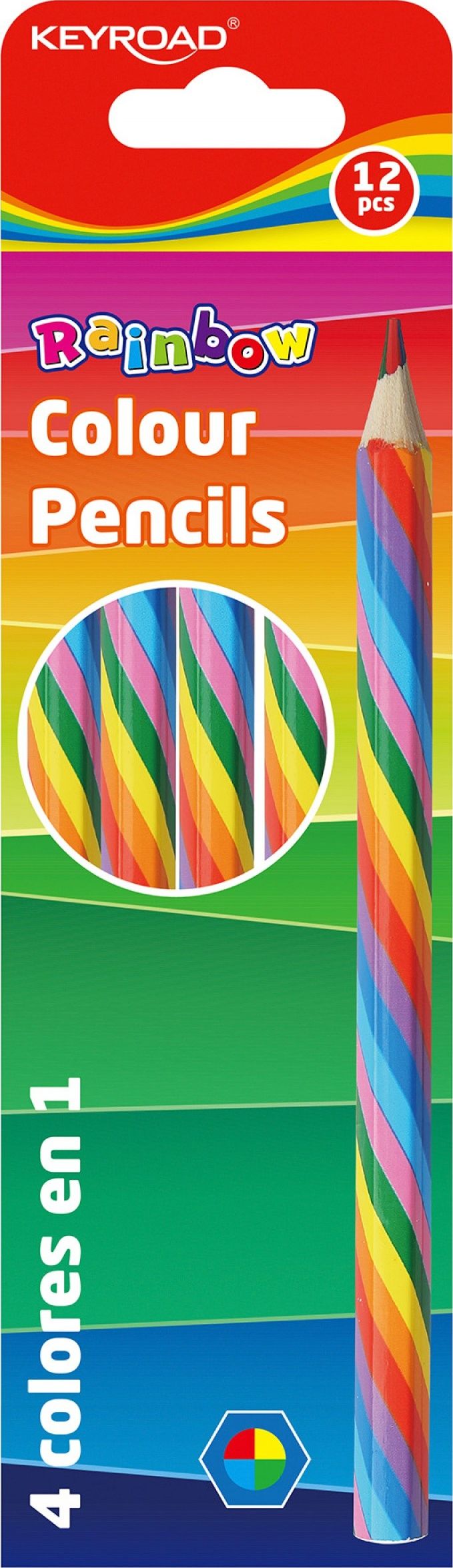 PBS Connect Kredki ołówkowe 12 sztuk KEYROAD tęczowe KR971762 cena za op.