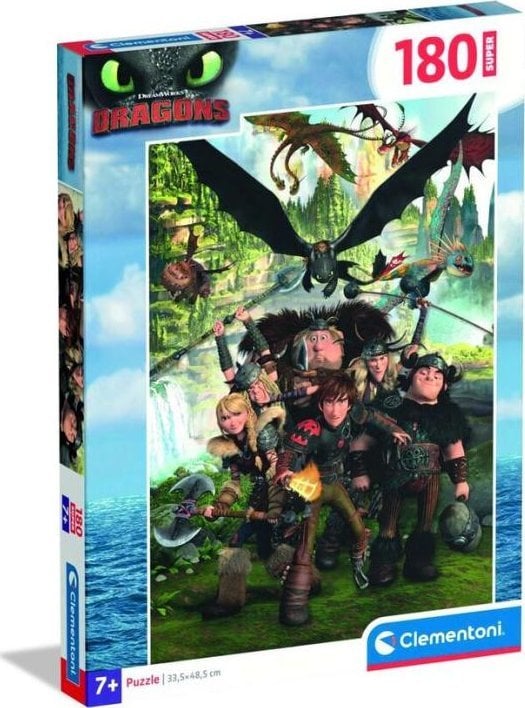 Clementoni Puzzle Super Jak wytresować smoka 180 elementów (29793)