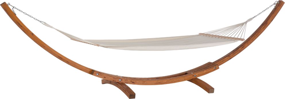 Beliani Hamak ogrodowy drewniany beżowy Treviso