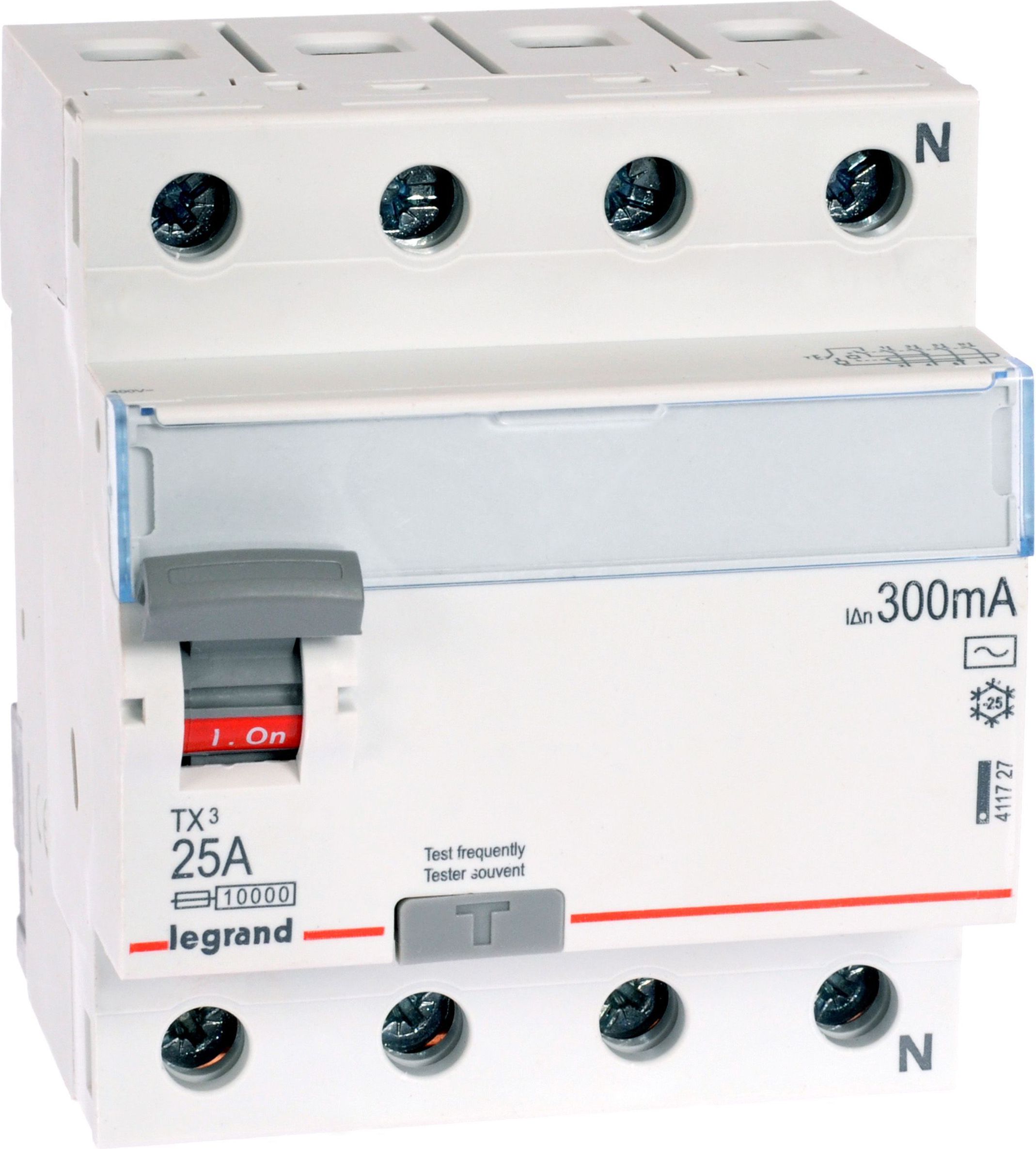 Legrand Wyłącznik różnicowoprądowy 4P 25A 0,3A typ AC P304 - 411727