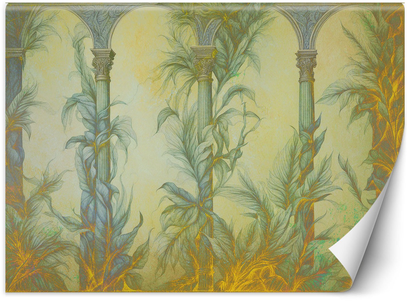 Feeby Fototapeta Kolumny i liście boho 450x315 xxl