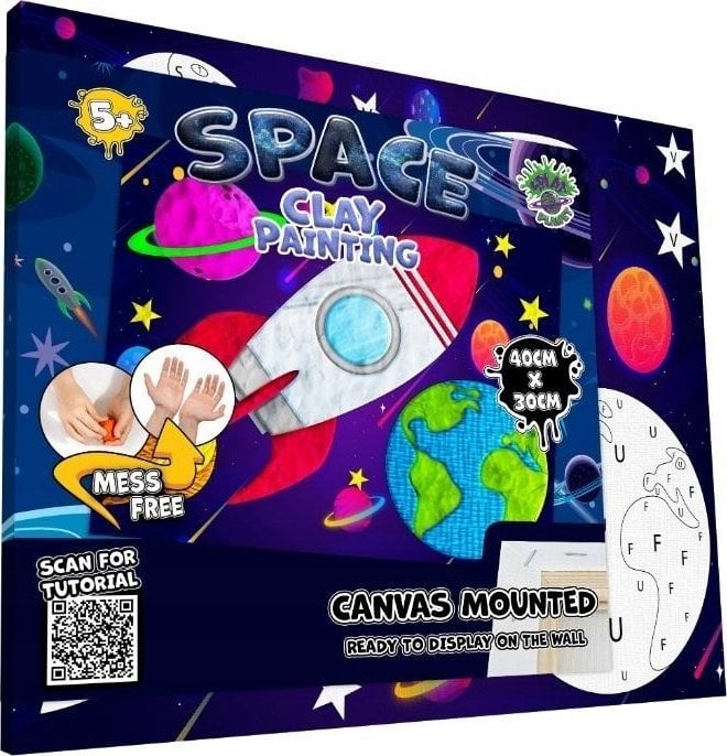 Planet Splat Planet paveikslas iš modelino, Kosmosas 30x40cm