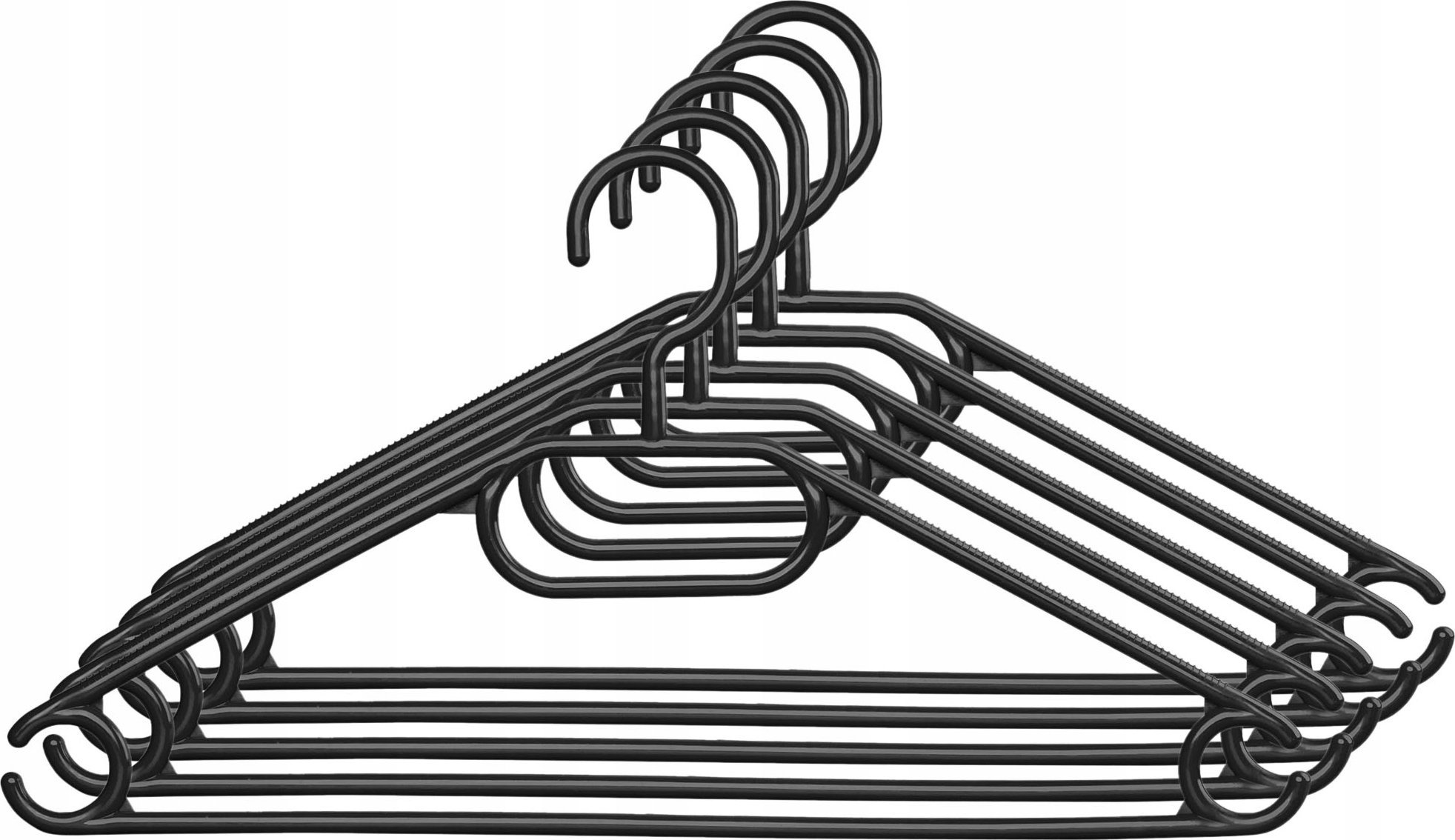 Kadax 5x KADAX Wieszak Na Ubrania Wieszaki Ubraniowe Odzieżowe Plastikowe Czarne