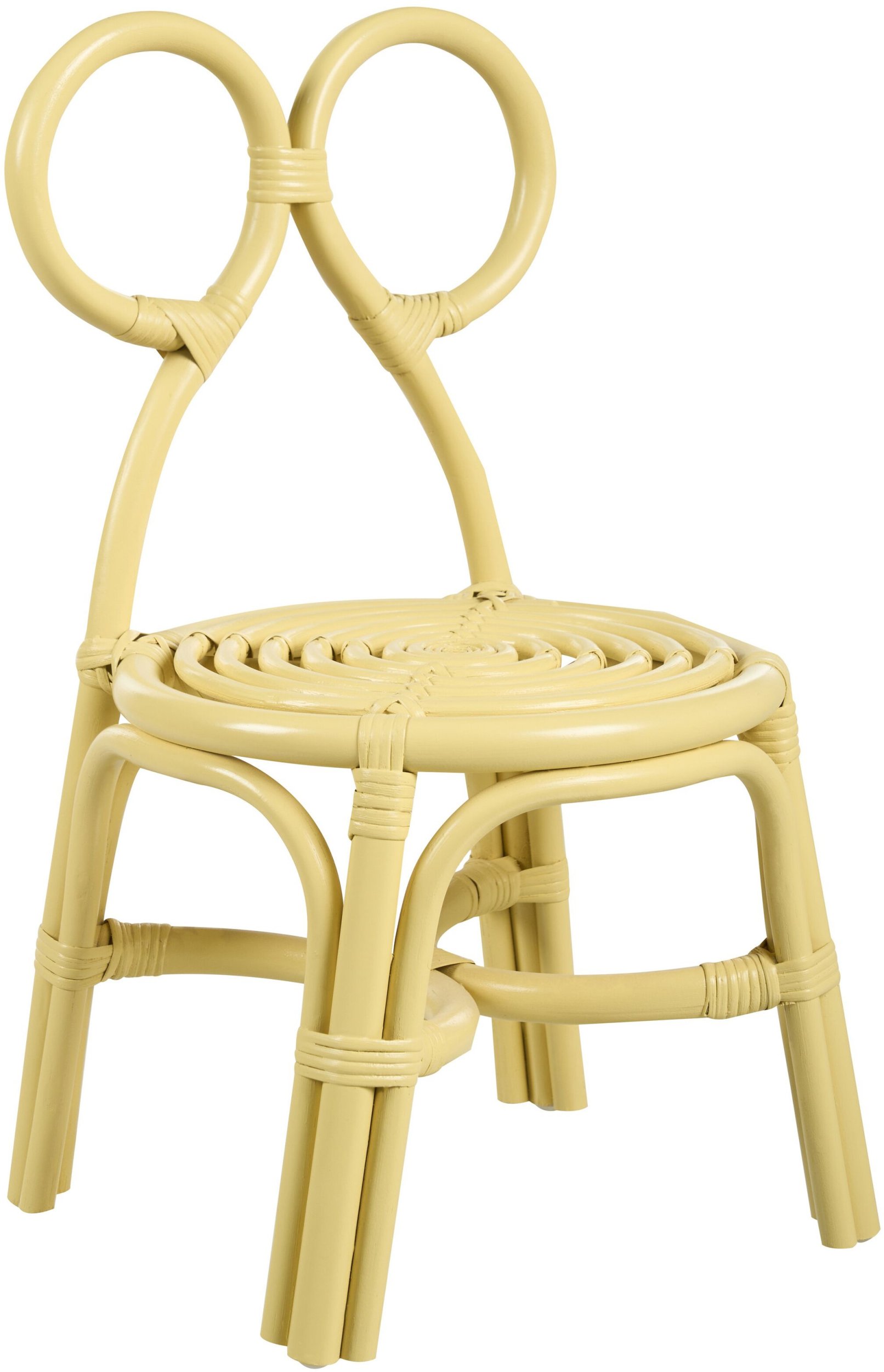 Krzesło rattanowe dla dzieci żółte MIRTIA