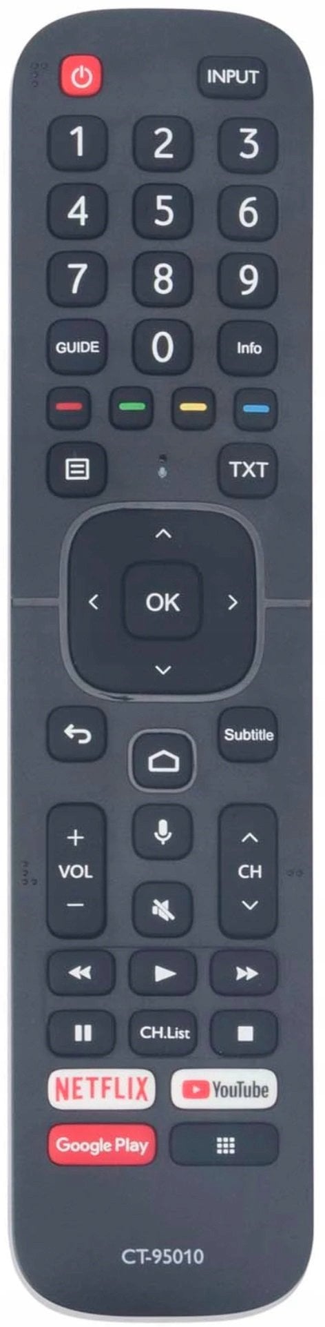 Lamex LXP95010 TV remote control TV LCD TOSHIBA CT-95010 NETFLIX / YOUTUBE / GOOGLE PLAY