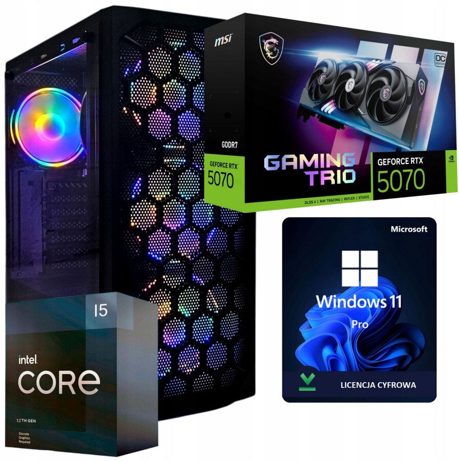 GAMINGOWY PC SHADOWBLADE i5 12400F|32GB|SSD 1TB M.2.|RTX 5070 12GB
