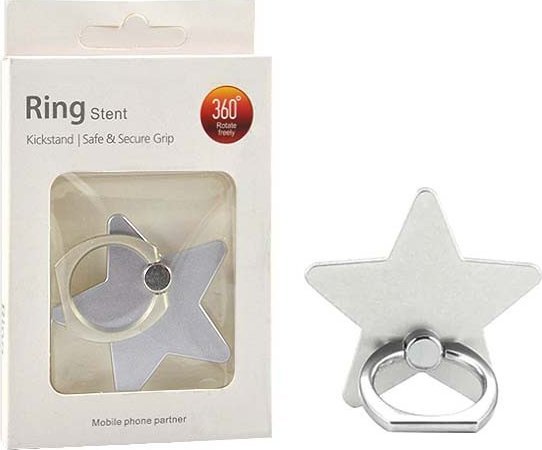 Vega UCHWYT TELEFONU STOJAK GWIAZDA SREBRNY UNIWERSALNY VEGA NA RĘKĘ RING HOLDER>
