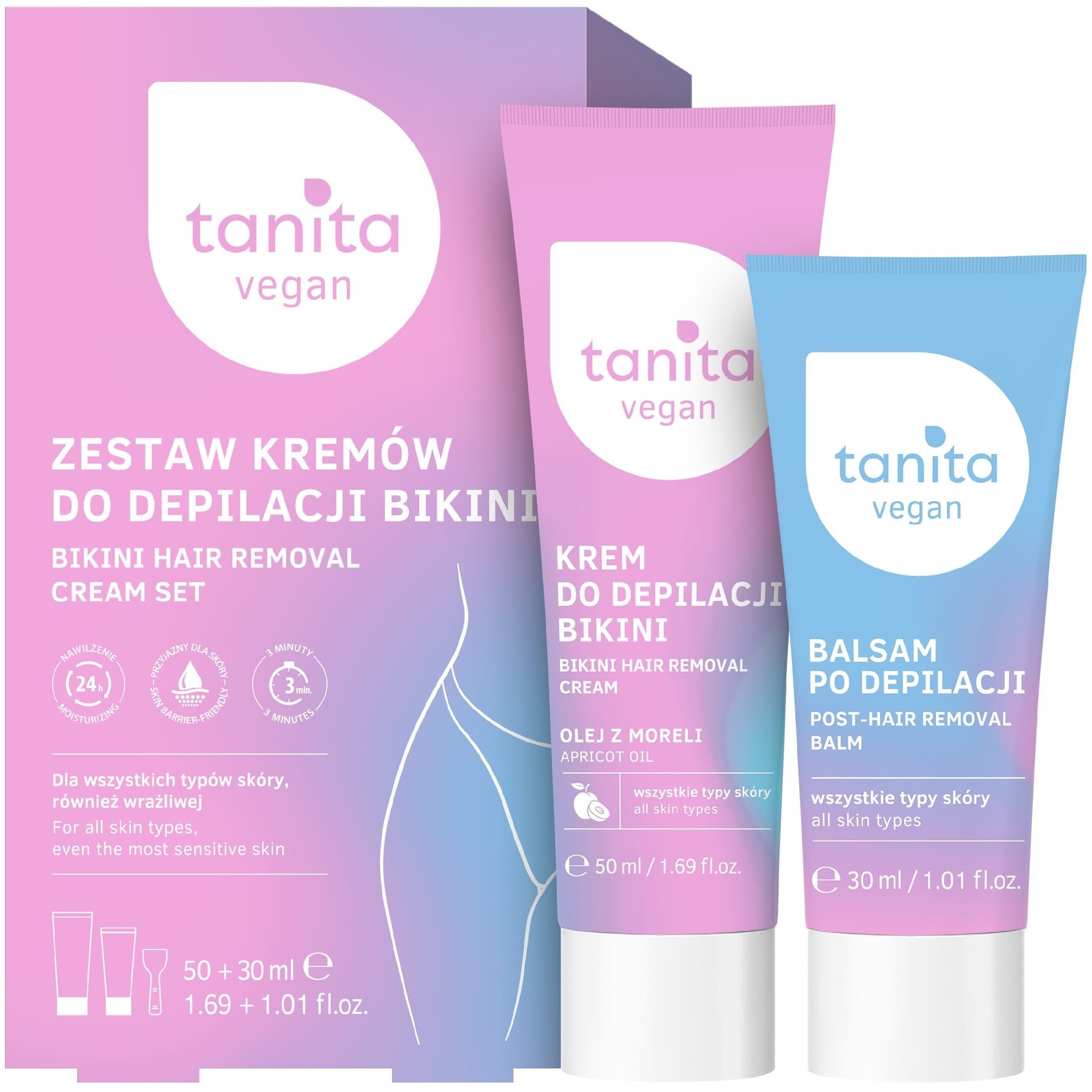 TANITA Zestaw kremów do depilacji bikini (Krem do depilacji 50ml + Balsam po depilacji 30ml)