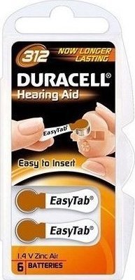 Duracell Baterie do aparatów słuchowych cynkowo-powietrzne - HA312
