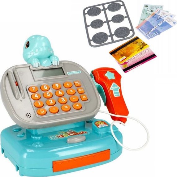 Woopie Kasa Sklepowa z Półką DINO Niebieski