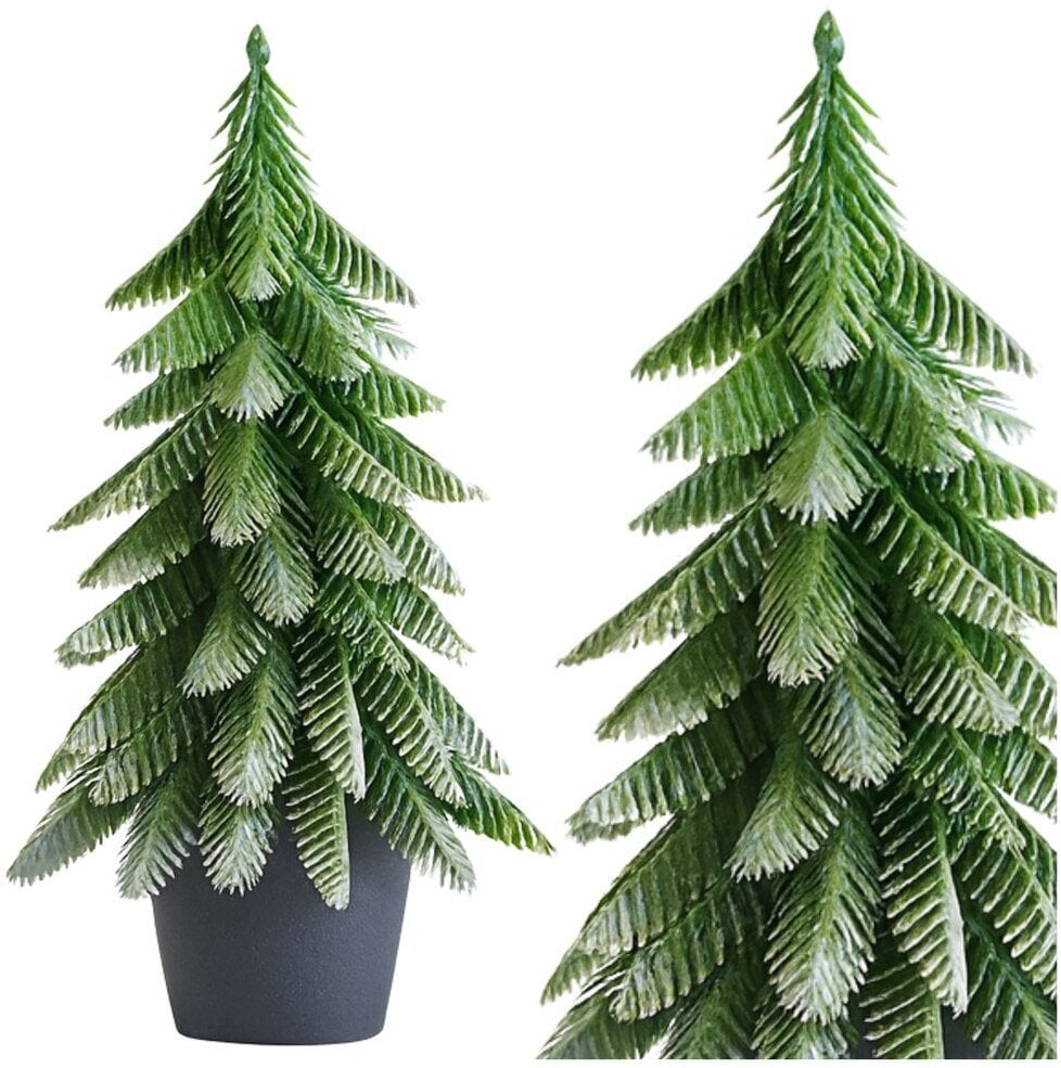 Choinka Ozdobna Dekoracyjna Sztuczna W Doniczce Srebrne Wykończenie 22 x 10 cm