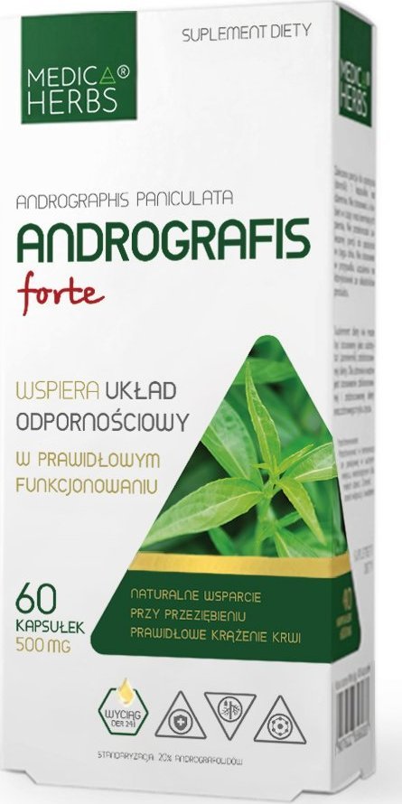 Medica Herbs Medica Herbs Andrografis Forte 500mg 60 kapsułek - WYSYŁAMY W 24H!