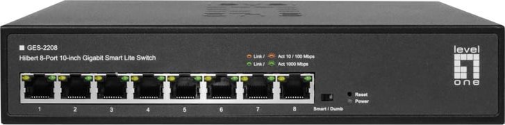 Switch LevelOne LevelOne GES-2208 łącza sieciowe Zarządzany L2 Gigabit Ethernet (10/100/1000) Czarny