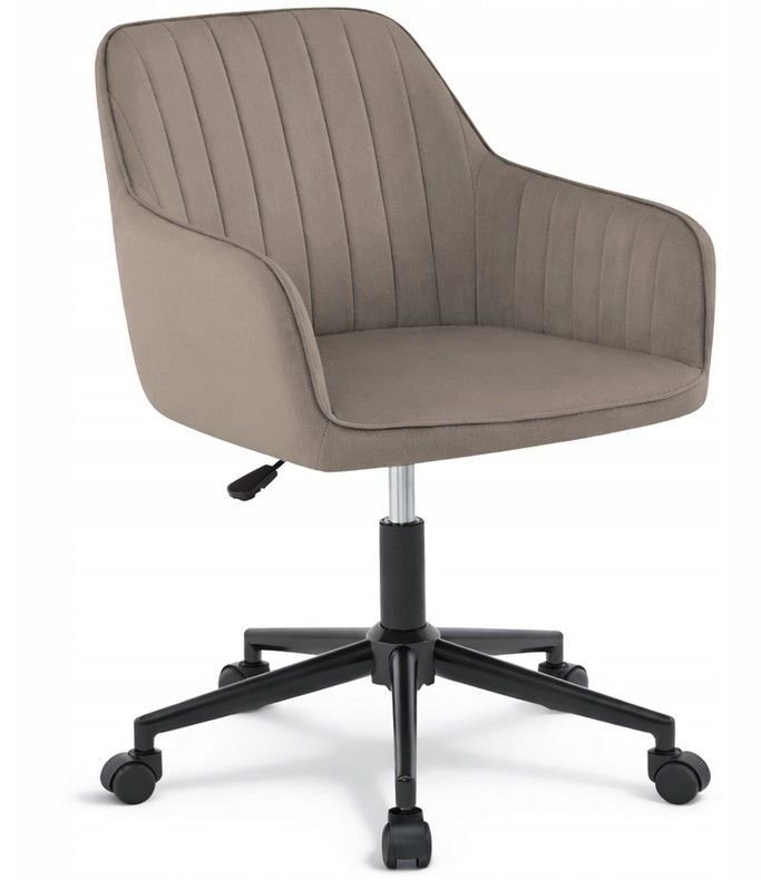 Krzesło biurowe MARIA3 velvet pasy taupe fotel obrotowy do gabinetu