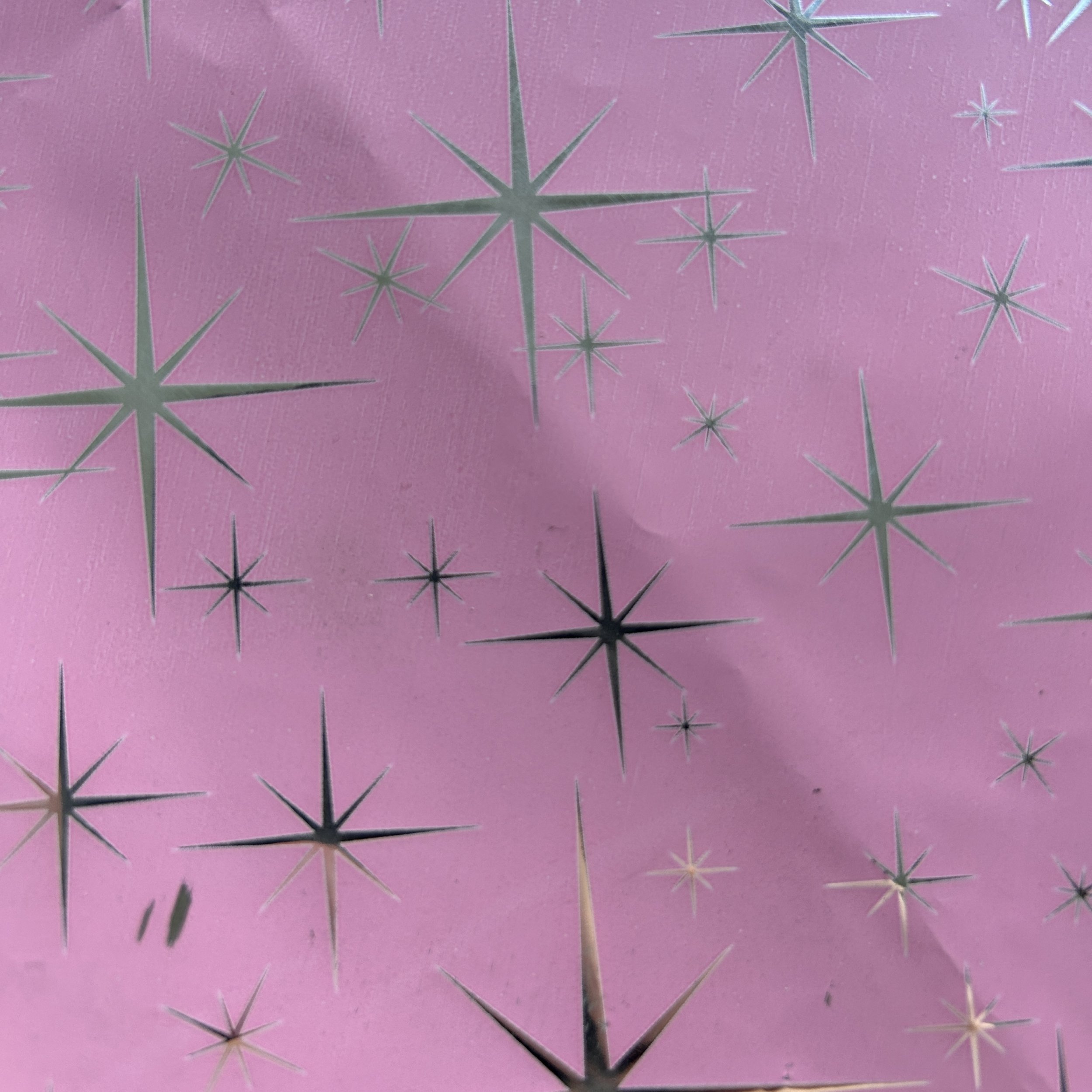 Folia świąteczna do pakowania różowy gwiazdy70cmx2m 307m70