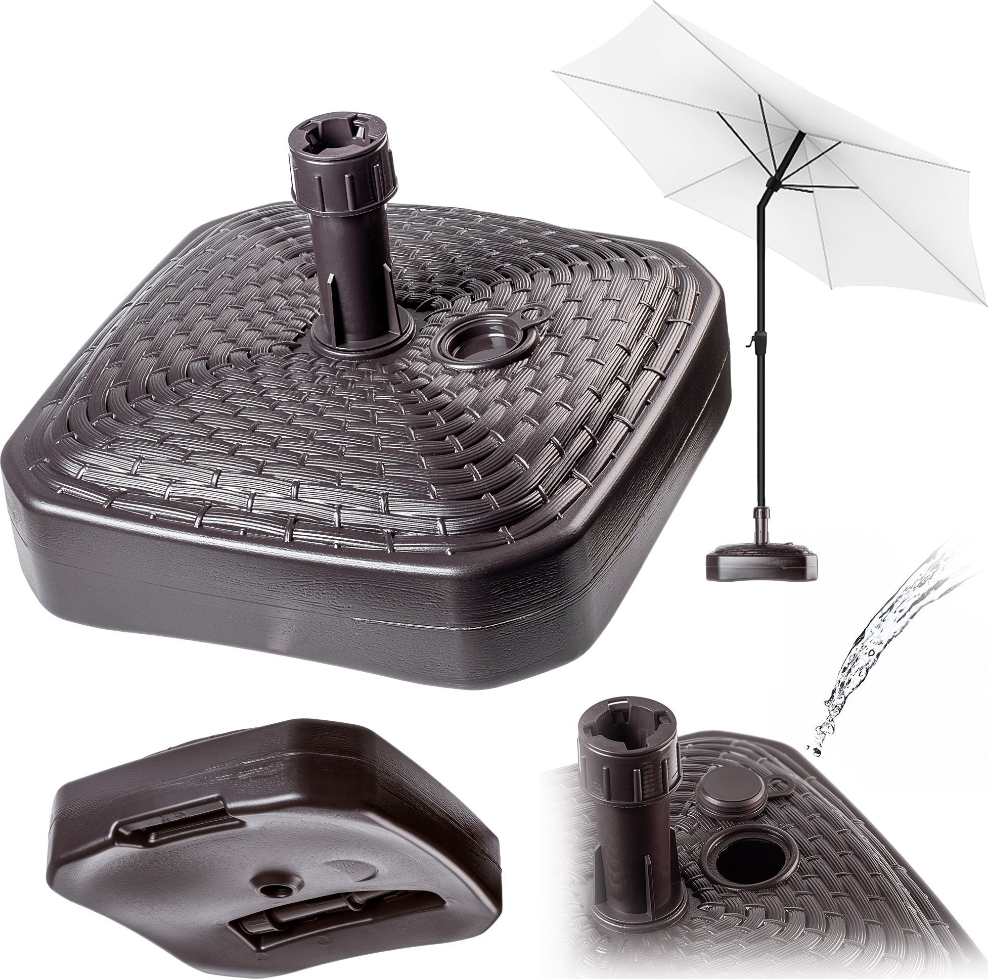 Kadax KADAX Podstawa Parasola Stojak Pod Parasol Ogrodowy Kwadratowy 39cm Obciążnik
