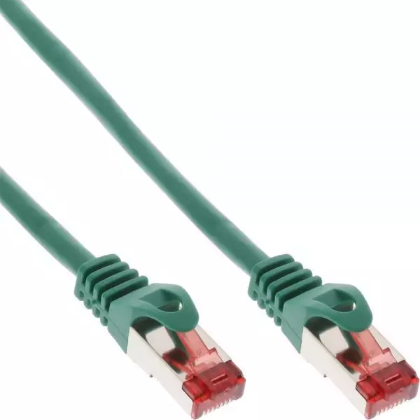 InLine Patchcord S/FTP, PiMF, Cat.6, 250MHz, halogen free, zielony 0.25m (76922G)
