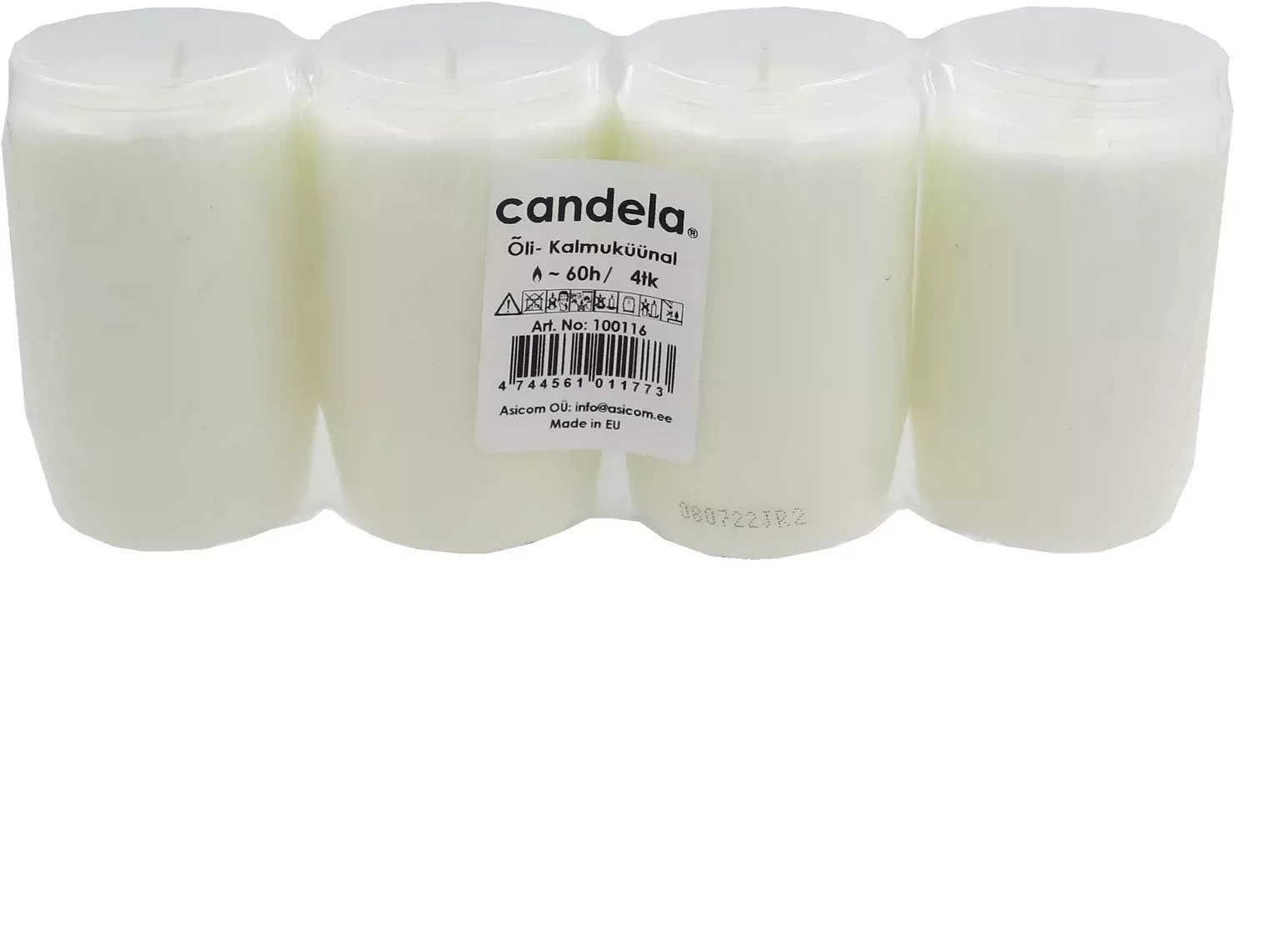 Kapu sveces ellas 4 gab. komplekts degsanas ilgums ~60h balta 4744561011773