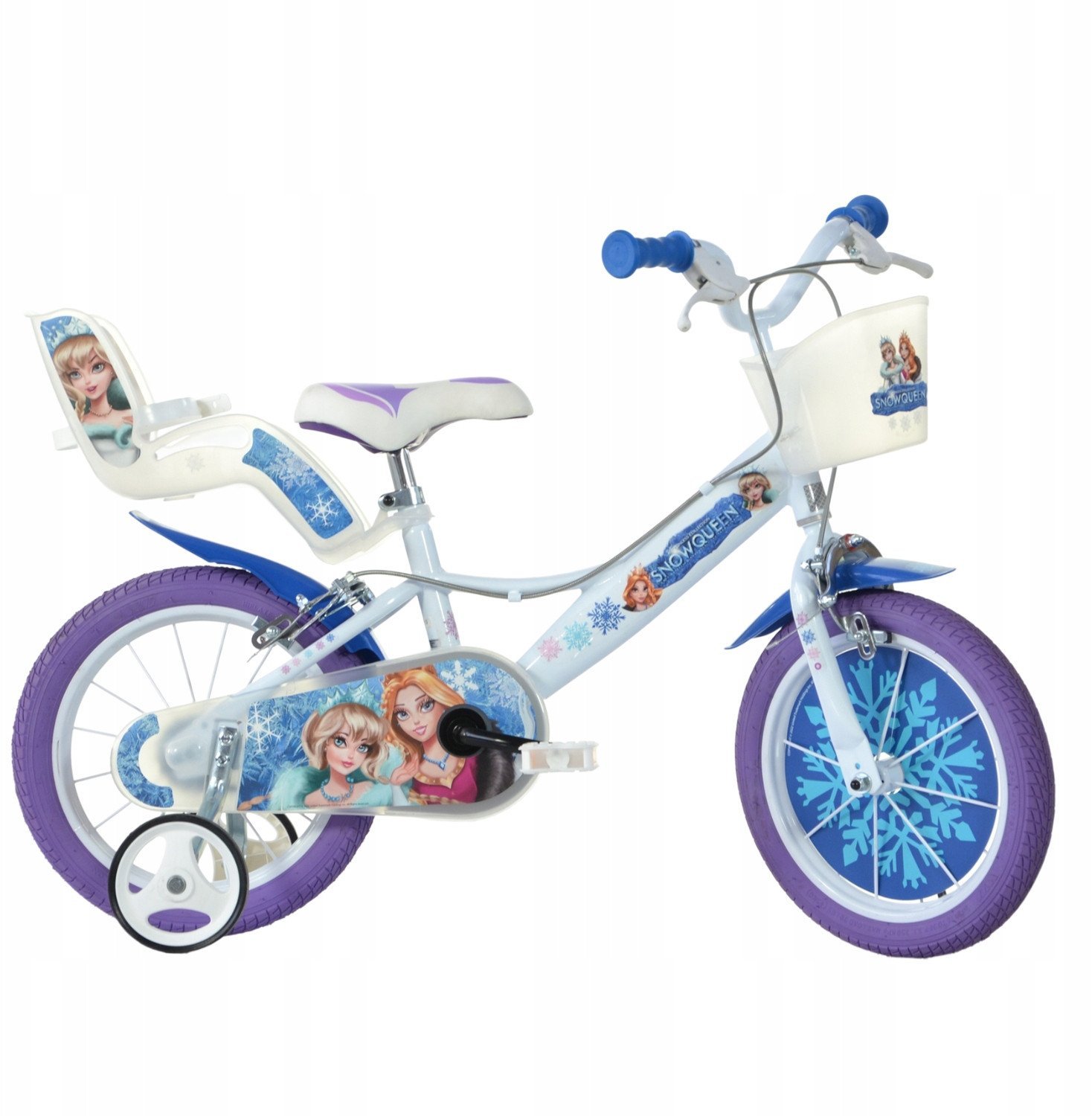 Rowerek Rower Dziecięcy dla Dzieci Dziewczynki z Bocznymi Kółkami DINO 16"