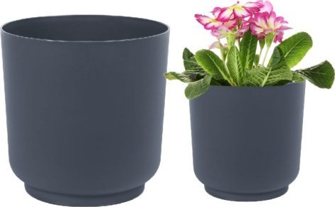 Form-Plastic Osłonka plastikowa antracytowa matowa na kwiaty Satina 15x14,9 cm