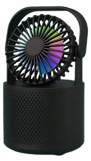 Hoffen Wentylator z Głośnikiem Podświetlenie RGB Bluetooth Radio FM
