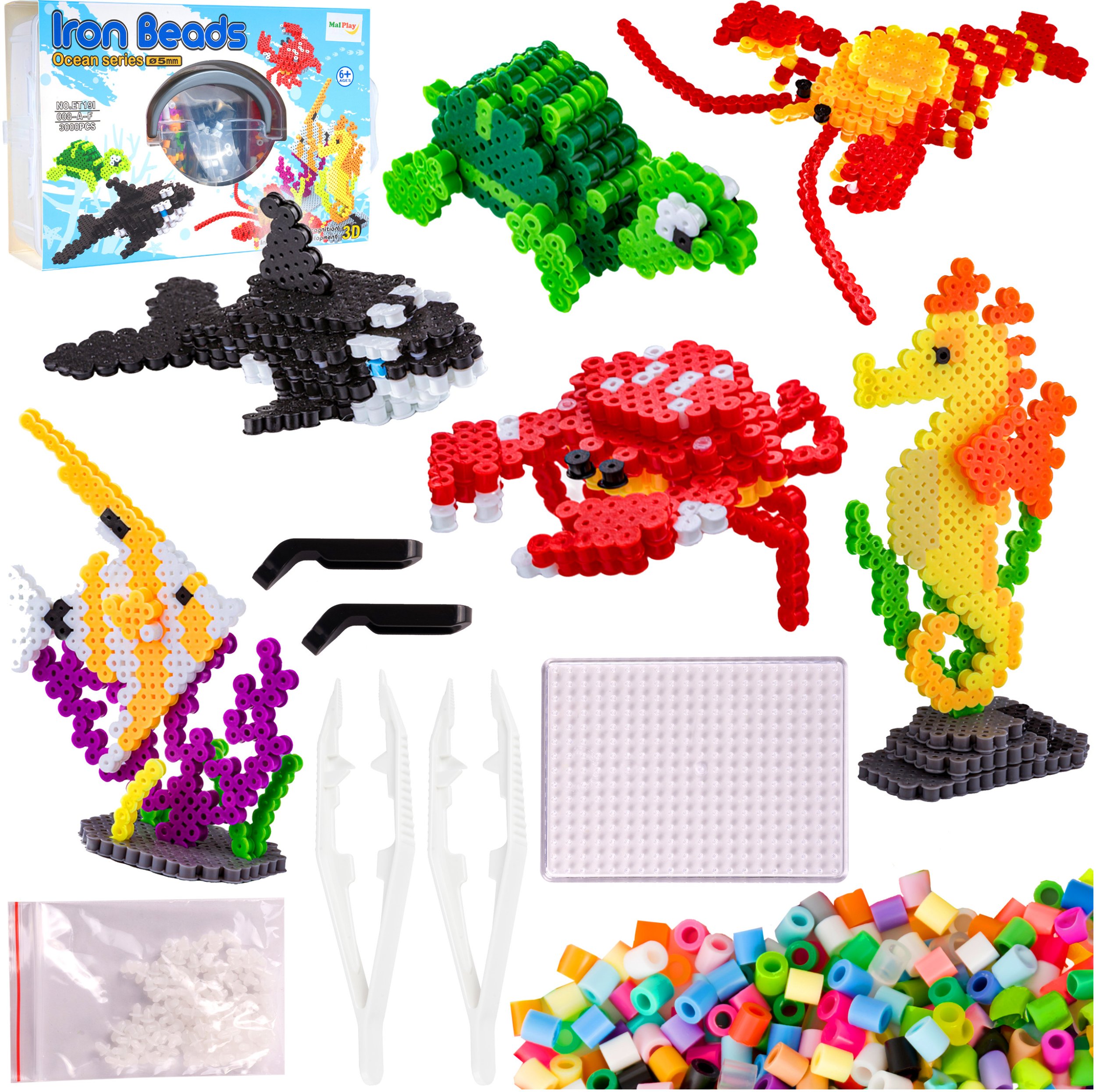 Koraliki Do Prasowania Ocean Wodne Zwierzęta 3000 Szt Wielowymiarowe 3D