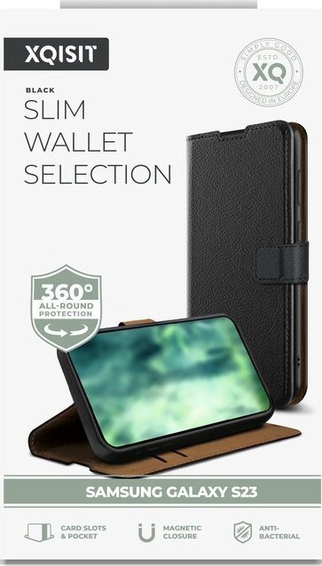 Xqisit Etui XQISIT NP Slim Wallet Selection Anti Bac for Galaxy S23 Black standard