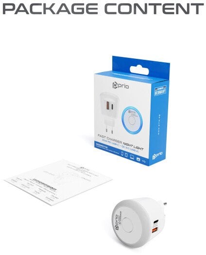 Prio fast charger night light type c 20W+QC 3.0 18W AKS_18388 (4251488663058)