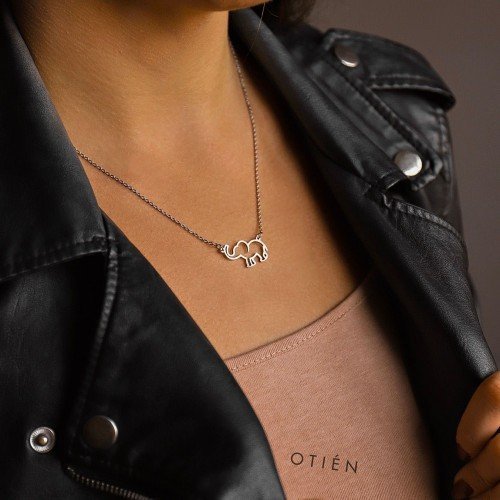 OTIEN Naszyjnik Słonik srebrny na prezent dla kobiety