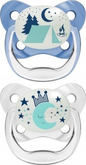 Dr Browns PV22008 SMOCZEK ORTODONTYCZNY PREVENT NIEBIESKI ŚWIECĄCY 6-18 2-PAK