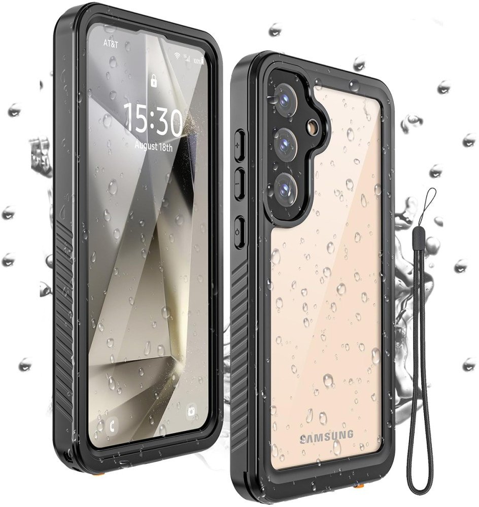 Etui wodoszczelne Supero do Samsung Galaxy S25, przezroczyste z czarną ramką