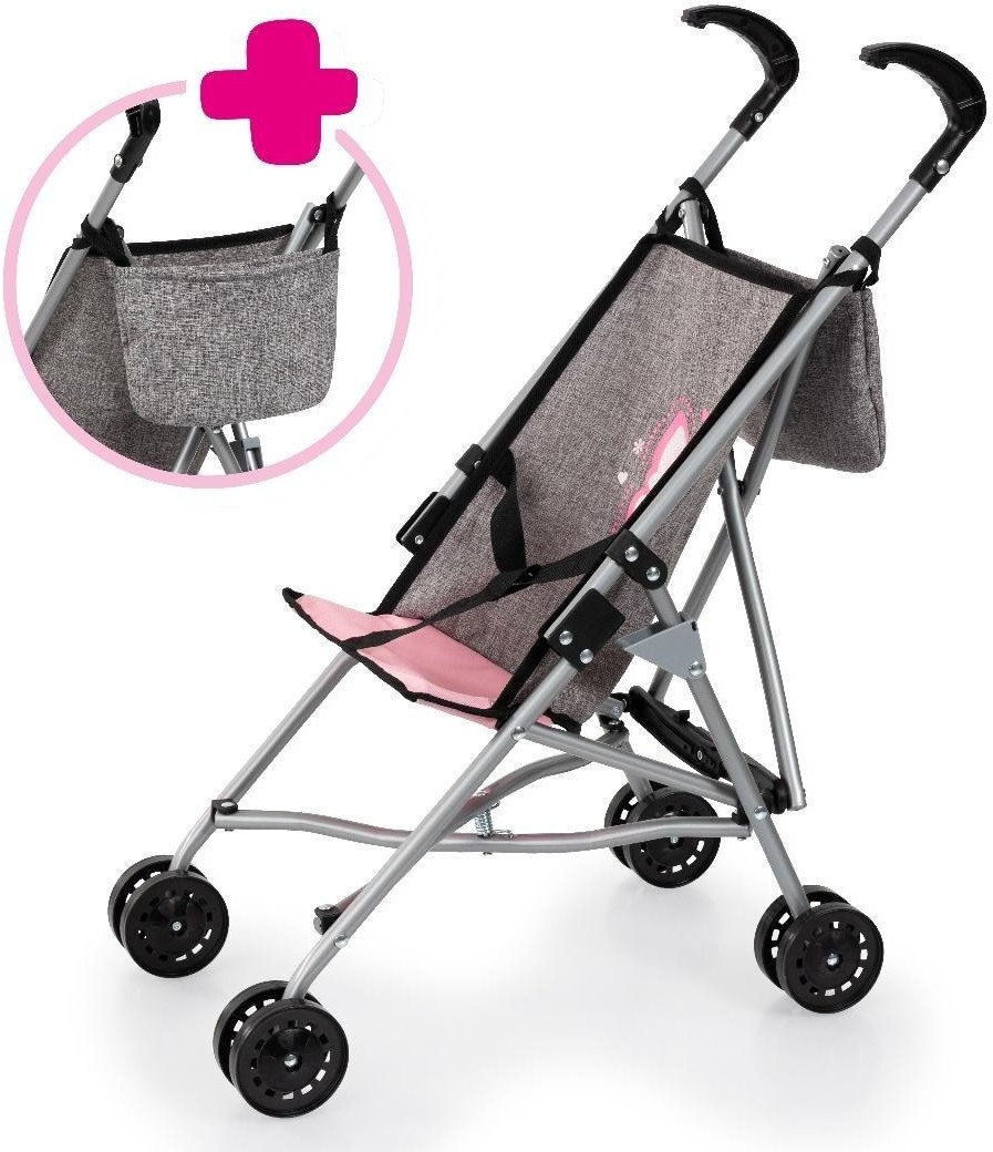 Wózek dla lalek z torbą szary