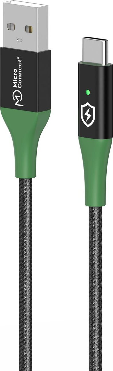 Kabel USB MicroConnect USB-A - USB-C 1 m Czarny (MC-SMART USB-A-C-01)