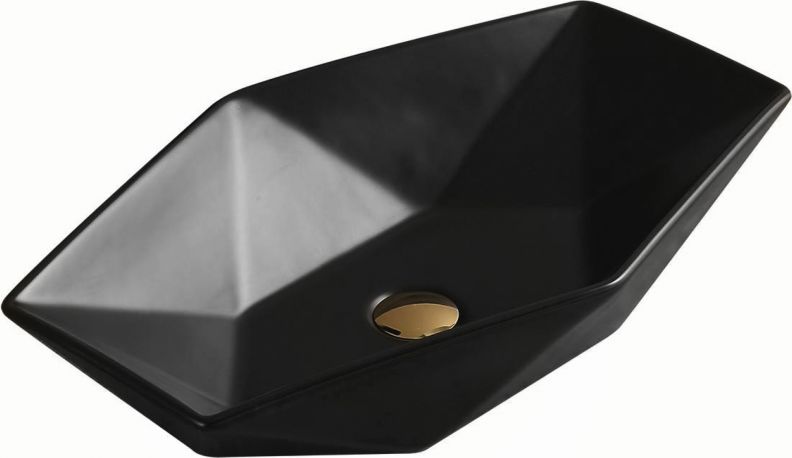 Umywalka Mexen Mexen Elena umywalka nablatowa 63 x 41 cm czarna mat - 21476385