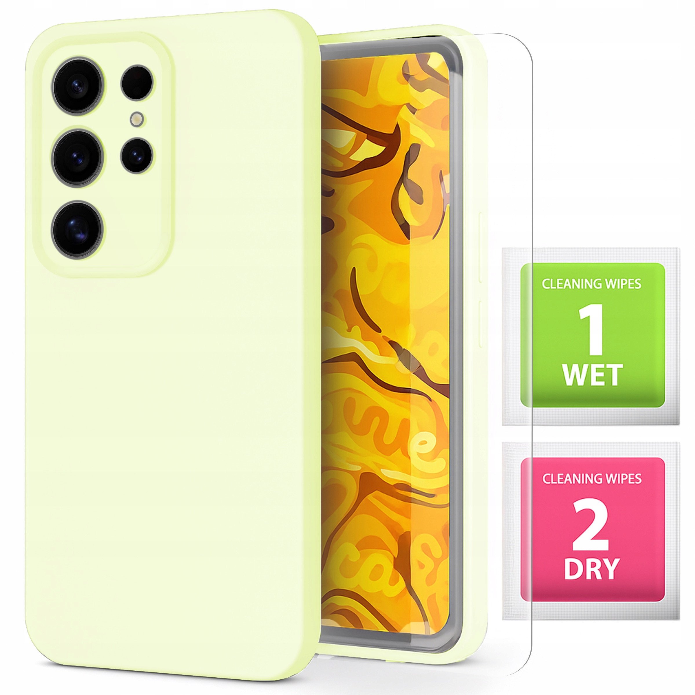 Etui Do Samsung Galaxy S24 Ultra (Jasnozielone, Matowe, Silikonowe) Szkło