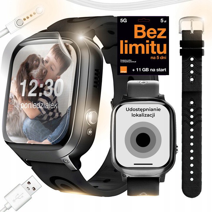SMARTWATCH ZEGAREK DLA DZIECI TELEFON ROZMOWY POLSKIE MENU GPS