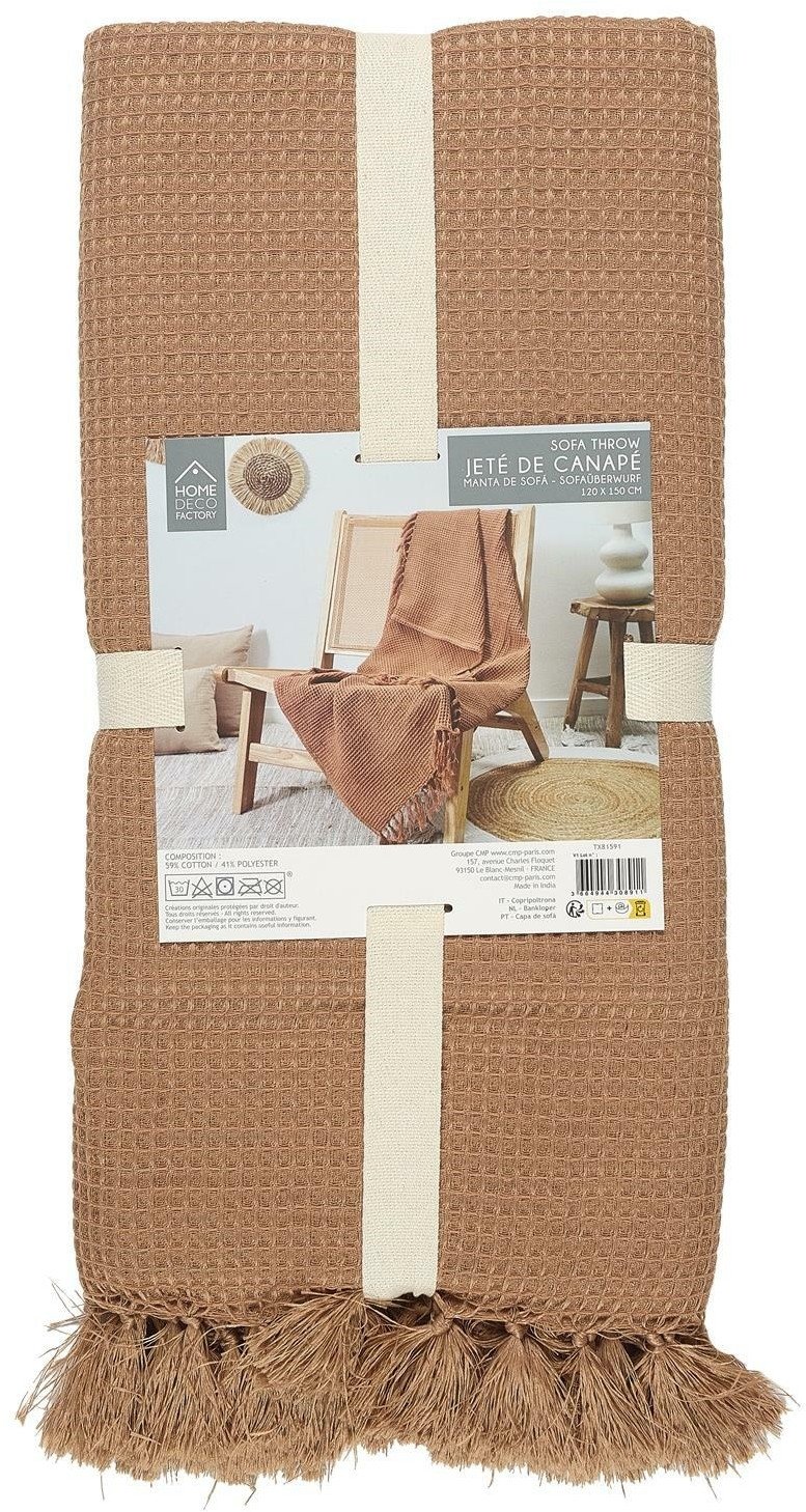 INTESI NARZUTA NA ŁÓŻKO WAFLOWANA 120X150 CM OCHRA