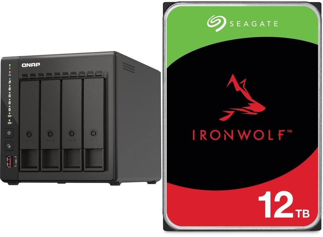 Serwer plików Qnap TS-453E-8G + Seagate IronWolf 12TB (ST12000VN0008)