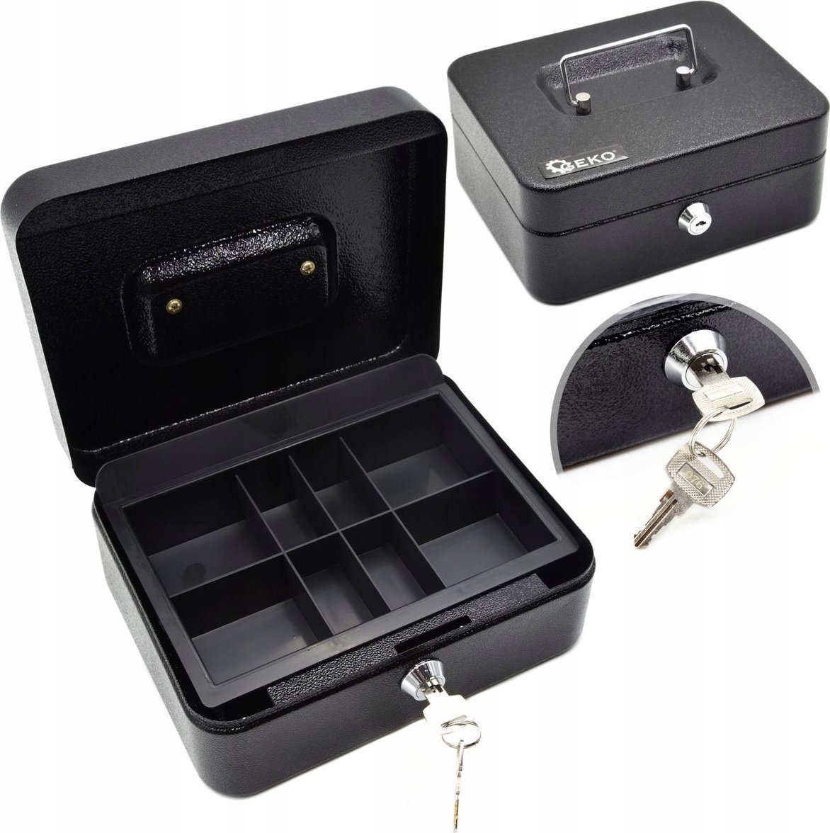 Geko Kasetka na pieniądze 200x160x90mm na kluczyk (10)